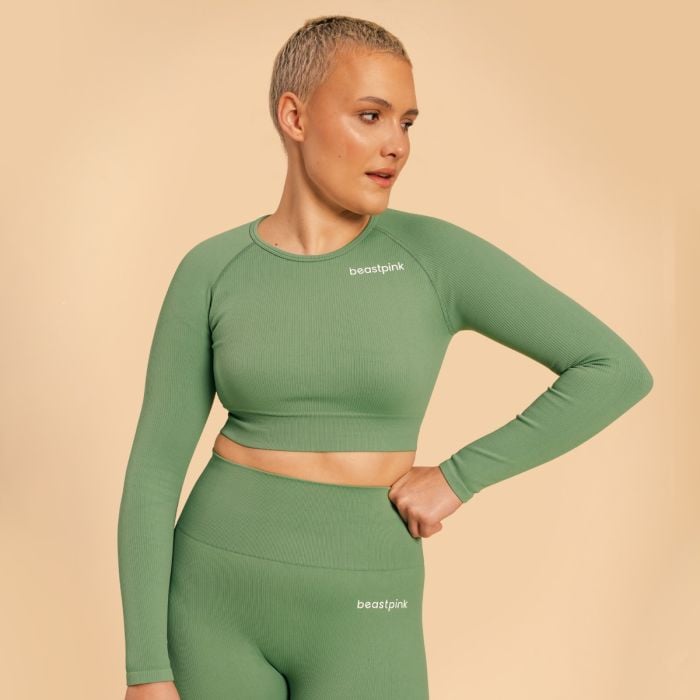 BeastPink Dámske tričko Hyper Crop-Top Olivine XSXS