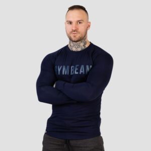 GymBeam Tričko s dlhým rukávom FIT Blue  L