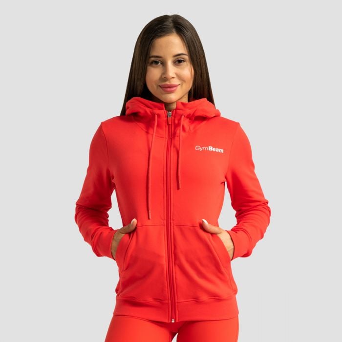 GymBeam Dámska mikina so zipsom Limitless Hot Red XXLXXL